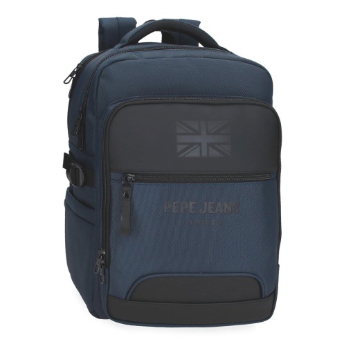 Mochila para portátil 15,6'' e tablet 12'' Pepe JEANS Bromley 24 azul adaptável a trolley 420070211034