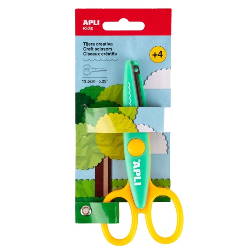 Tesoura Escolar Dentada 13,5cm Redonda APLI Kids