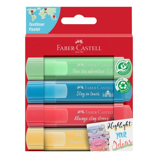 Sublinhador Fluorescente FABER-CASTELL Textliner 46 Metallic 1-2-5mm 4 Cores