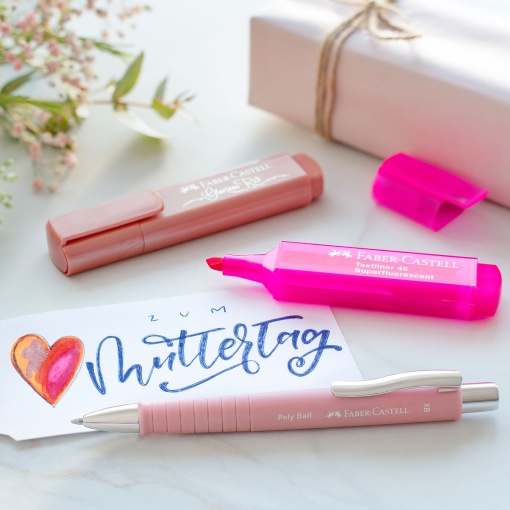 Faber-Castell Textliner 46 1-2-5mm Pink Fluorescent Highlighter