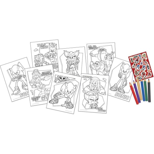Conjunto para Colorir com Autocolantes SONIC