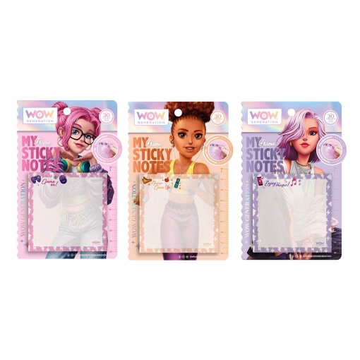 Bloco de Notas Adesivas WOW Generation 76x76x0,5mm Sortido
