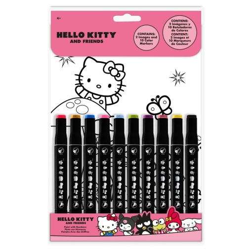 Pintar Por Números Hello Kitty And Friends