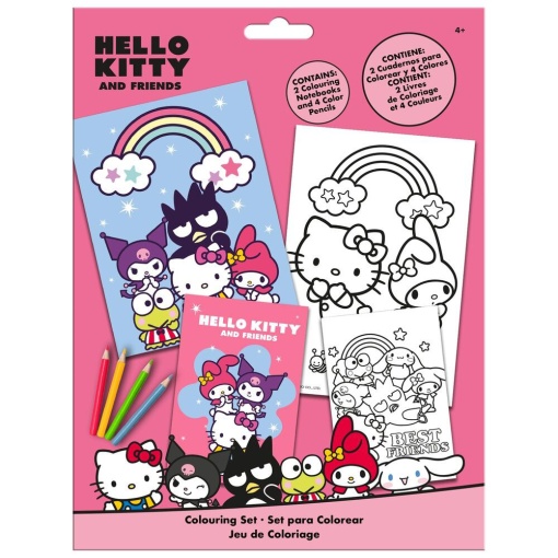 Conjunto para Colorir com Notebook Hello Kitty And Friends