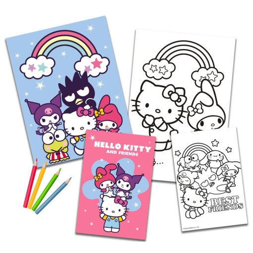 Conjunto para Colorir com Notebook Hello Kitty And Friends