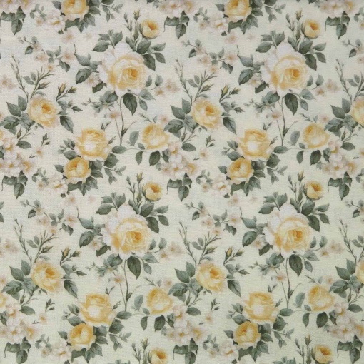 Tecido Digital Beautiful Roses Amarelo/Verde 1x1,50m