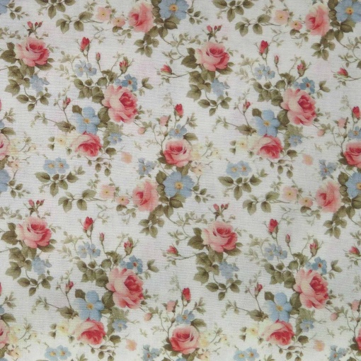 Tecido Digital Beautiful Roses Bege/Multicor 1x1,50m