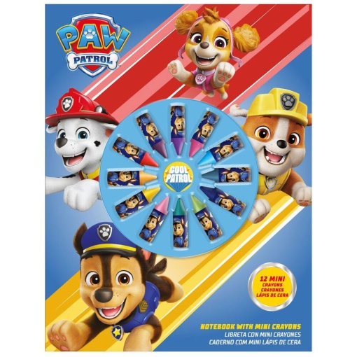 Conjunto para Colorir com 12 Mini Lápis de Cera Patrulha Pata