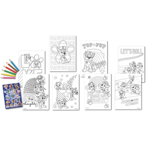 Conjunto para Colorir com Autocolantes Patrulha Pata