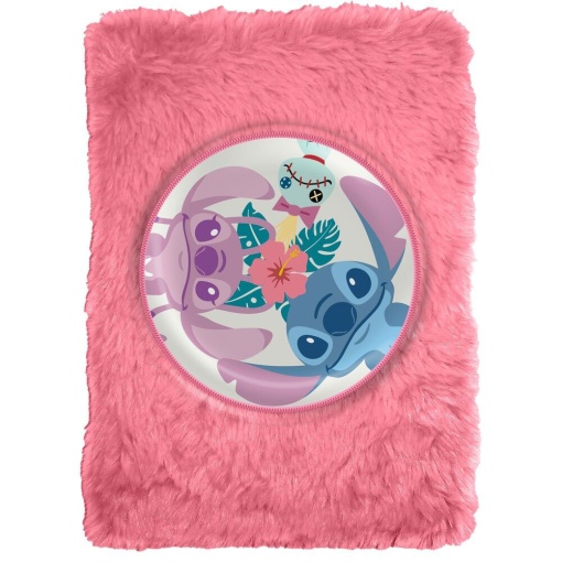 Caderno de Pelúcia A5 DISNEY Stitch Rosa