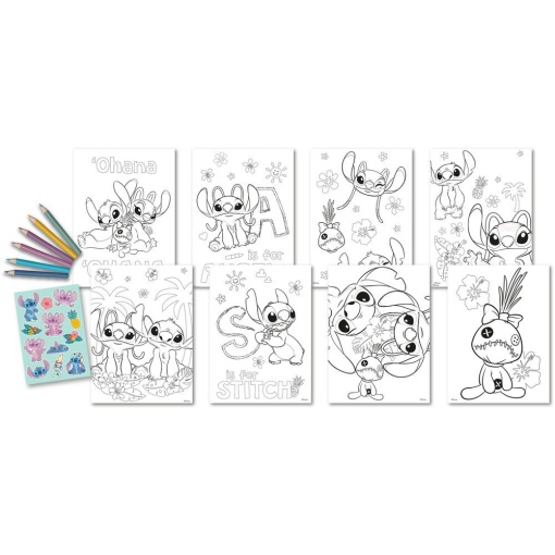 Conjunto para Colorir com Autocolantes DISNEY Stitch