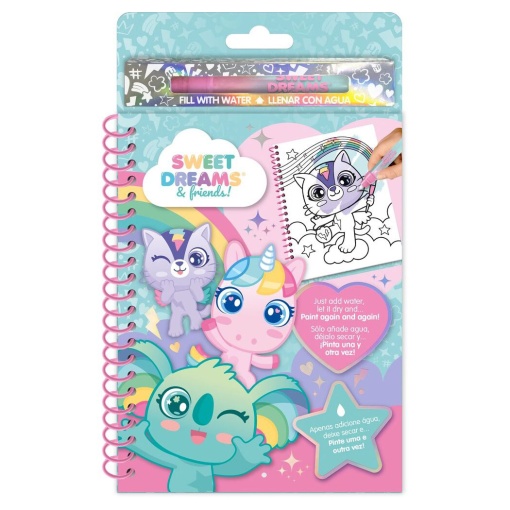 Livro de Colorir com Caneta de Água Mágica Sweet Dreams & Friends