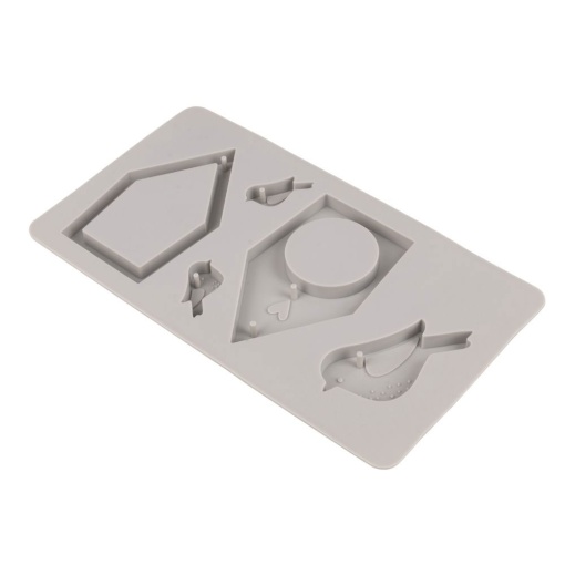 Molde de silicone casinhas e passarinhos 14,5x26x1,2cm RAYHER