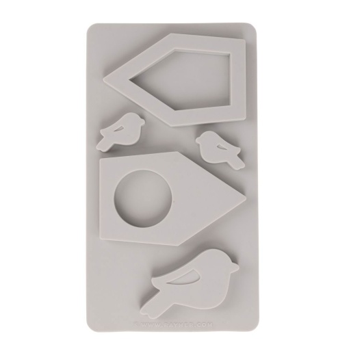 Molde de silicone casinhas e passarinhos 14,5x26x1,2cm RAYHER