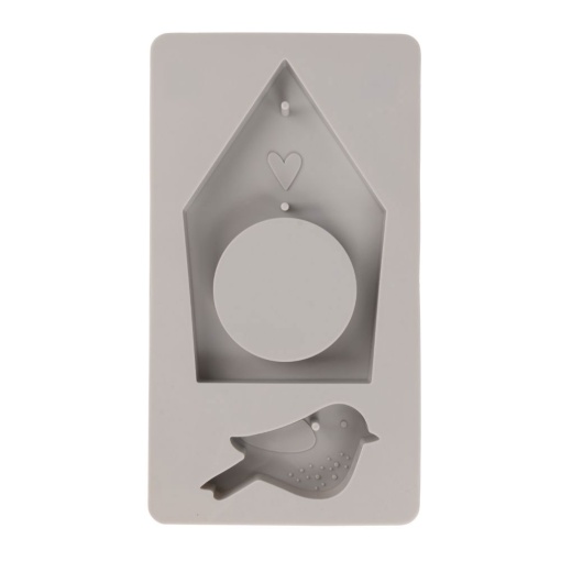 Molde de silicone casinha e passarinho 14,5x26x1,2cm RAYHER
