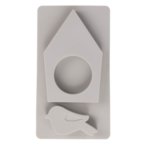 Molde de silicone casinha e passarinho 14,5x26x1,2cm RAYHER