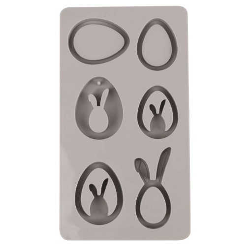 Molde de silicone ovos com coelhos 14,5x26x1,2cm RAYHER