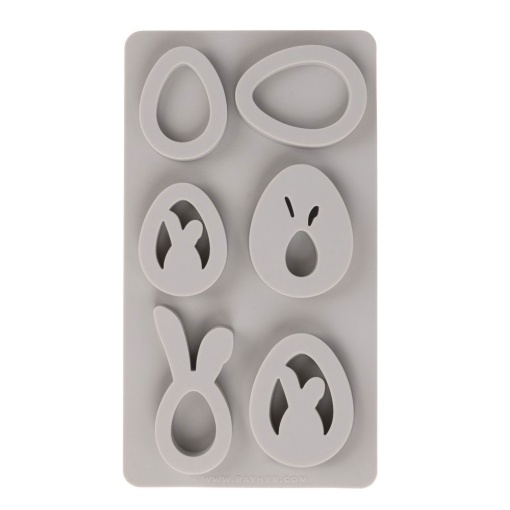 Molde de silicone ovos com coelhos 14,5x26x1,2cm RAYHER