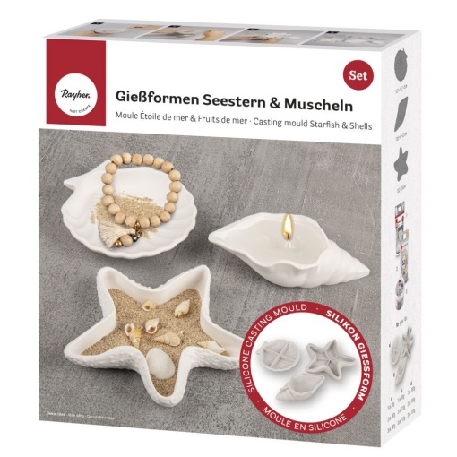 Molde de silicone Estrela do MAR com 3 conchas RAYHER