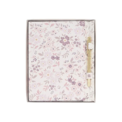 Caderno A5 e esferográfica D'CASA flores 26631203