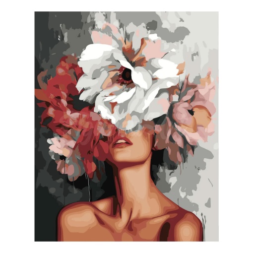 Pintar por números FIGURED'ART com moldura 40x50cm beleza por trás das flores