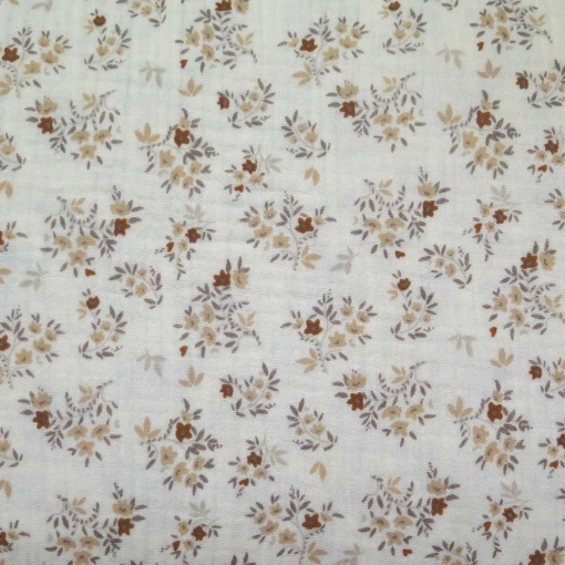 Tecido Mousseline Florinhas Branco/Multicor 1x1,30m