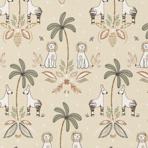 Tecido Animais Bege/Multicor 1x1,50m
