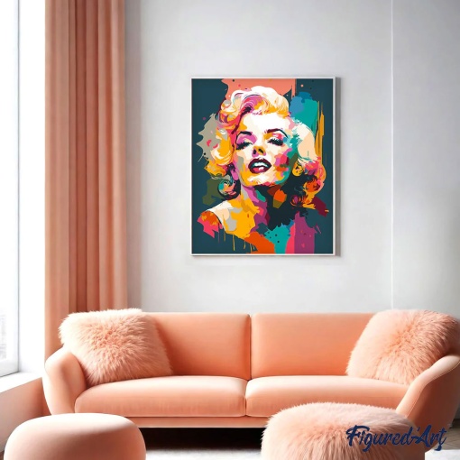 Pintar por números FIGURED'ART com moldura 40x50cm diva intemporal abstrata