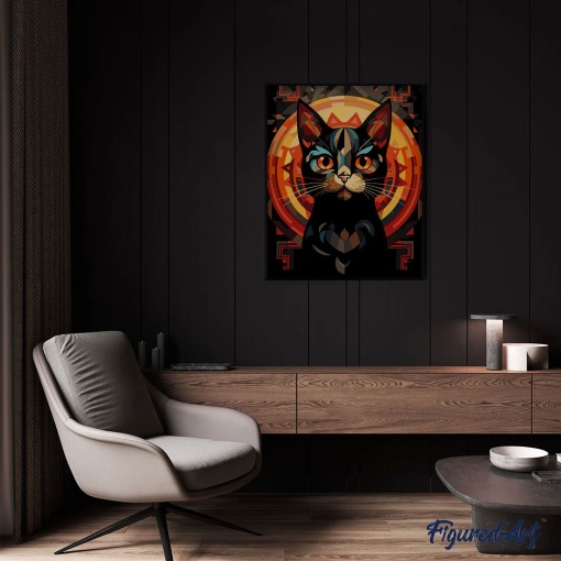 Pintar por números FIGURED'ART com moldura 40x50cm Art Deco preto