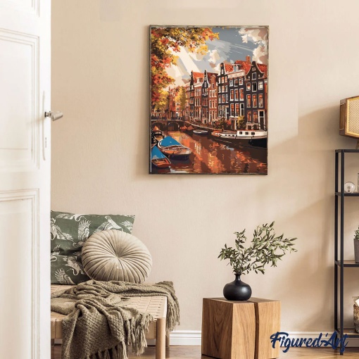 Pintar por números FIGURED'ART com moldura 40x50cm raio de sol em Amsterdão
