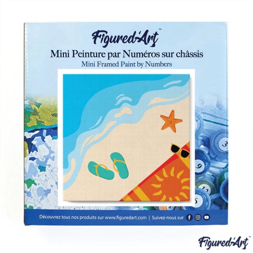 Pintar por números FIGURED'ART com moldura 20x20cm praia de verão