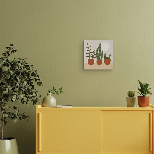 Pintar por números FIGURED'ART com moldura 20x20cm três vasos de plantas