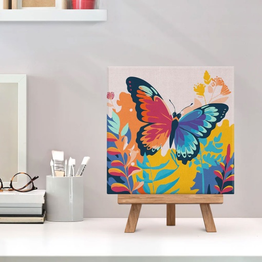 Pintar por números FIGURED'ART com moldura 20x20cm borboleta tropical