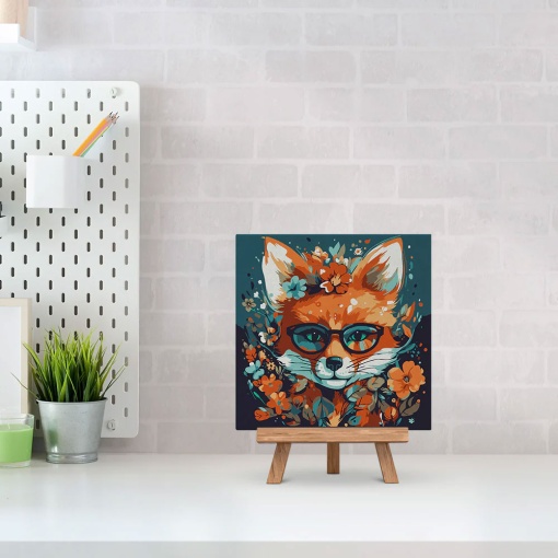 Pintar por números FIGURED'ART com moldura 20x20cm raposa fantástica e flores