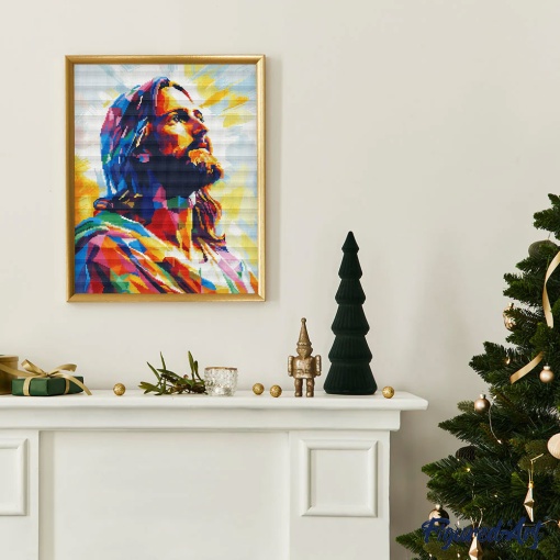 Pintar com diamantes FIGURED'ART com moldura 40x50cm a glória radiante de Jesus