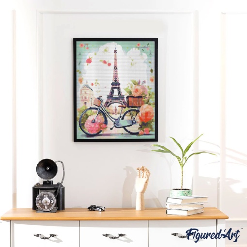 Pintar com diamantes FIGURED'ART com moldura 40x50cm Paris em flor