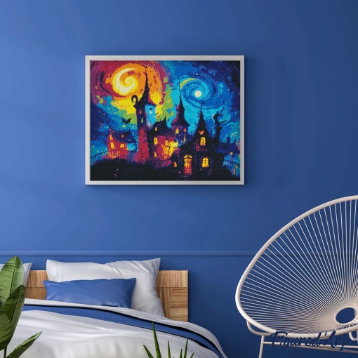 Pintar com diamantes FIGURED'ART com moldura 40x50cm castelo fantástico