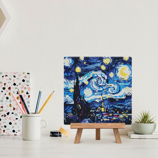 Pintar com diamantes FIGURED'ART com moldura 25x25cm noite estrelada vibrante