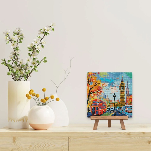 Pintar com diamantes FIGURED'ART com moldura 25x25cm outono em Londres