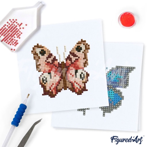 Pintar com diamantes FIGURED'ART 15x15cm 9 telas borboletas
