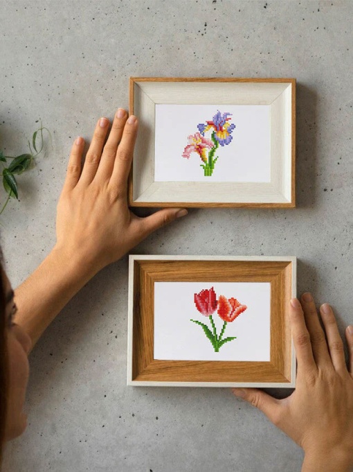 Pintar com diamantes FIGURED'ART 15x18cm 12 telas flores