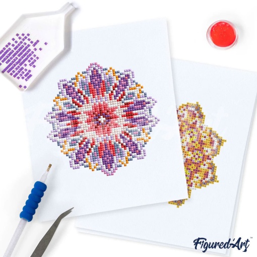 Pintar com diamantes FIGURED'ART 15x18cm 12 telas rosáceas