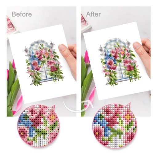 Pintar com diamantes FIGURED'ART 15x18cm 12 telas janelas