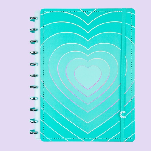 CADERNO INTELIGENTE Grande (215x280mm) Pautado Turquoise LOVE
