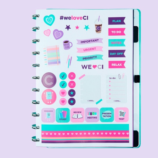 CADERNO INTELIGENTE Grande (215x280mm) Pautado Turquoise LOVE