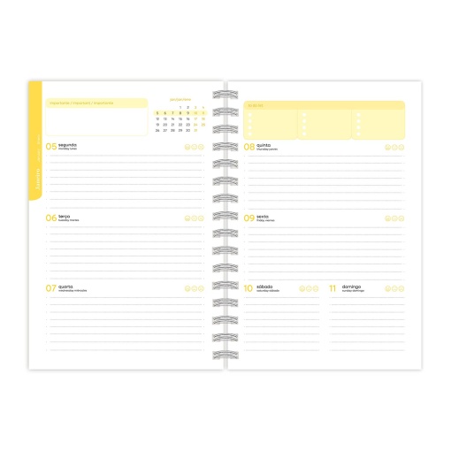 Agenda escolar semanal A5 2025/26 12 meses espiral AMBAR Star Magical