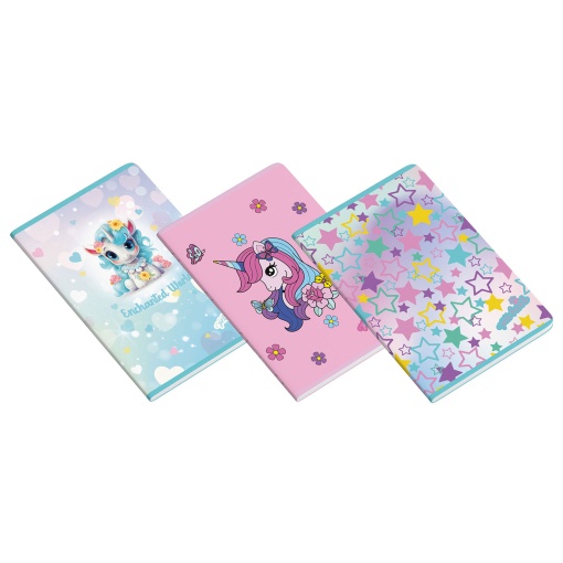 Caderno A5 Agrafado AMBAR Enchanted World 2025 Pautado 48 folhas 90g Sortido