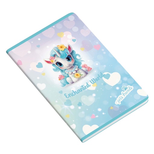 Caderno A4 Agrafado AMBAR Enchanted World 2025 Pautado 48 folhas 90g sortido