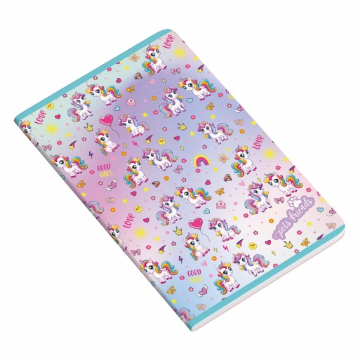Caderno A4 Agrafado AMBAR Enchanted World 2025 Pautado 48 folhas 90g sortido