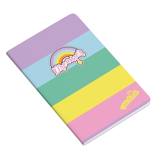 Caderno A4 Agrafado AMBAR PETS World 2025 Pautado 48 folhas 90g Sortido